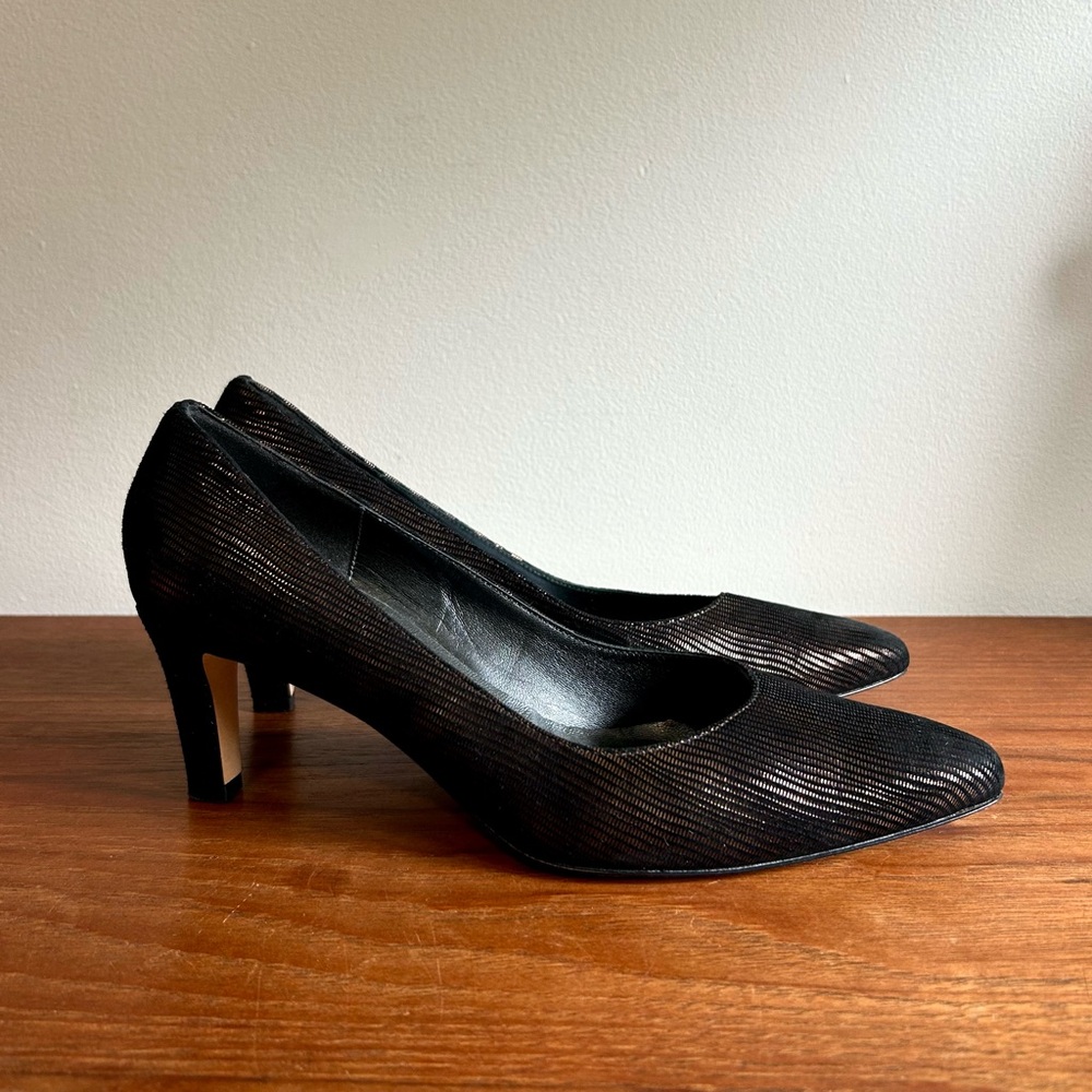 Roberto Capucci Genuine Leather Metallic Motif Heel